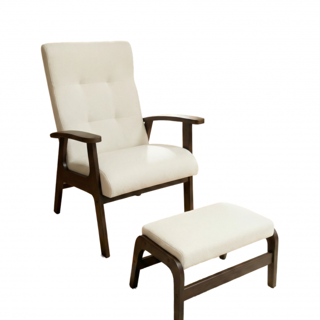 Комплект кресло + пуф, венге/белый