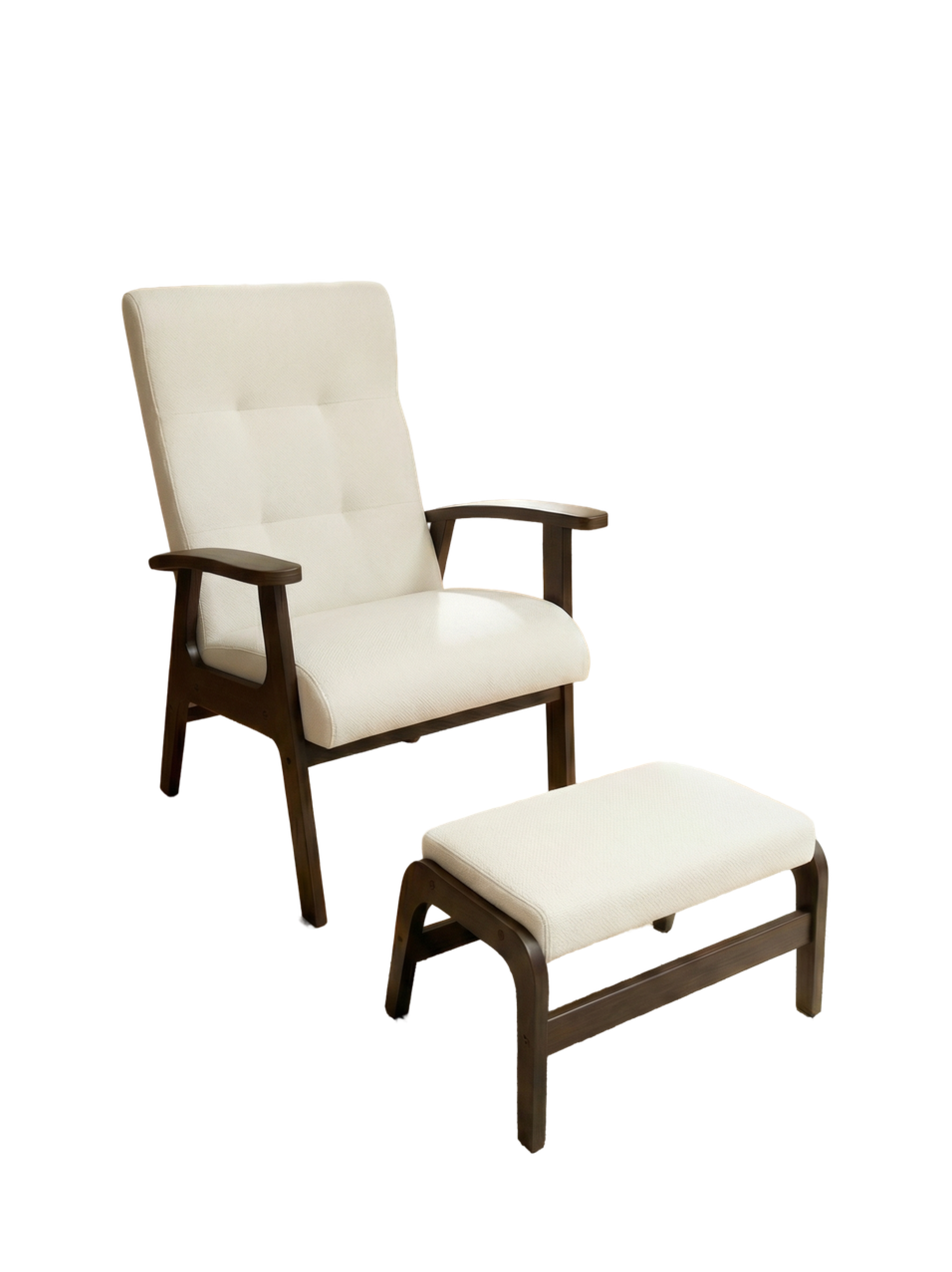 Комплект кресло + пуф, венге/белый