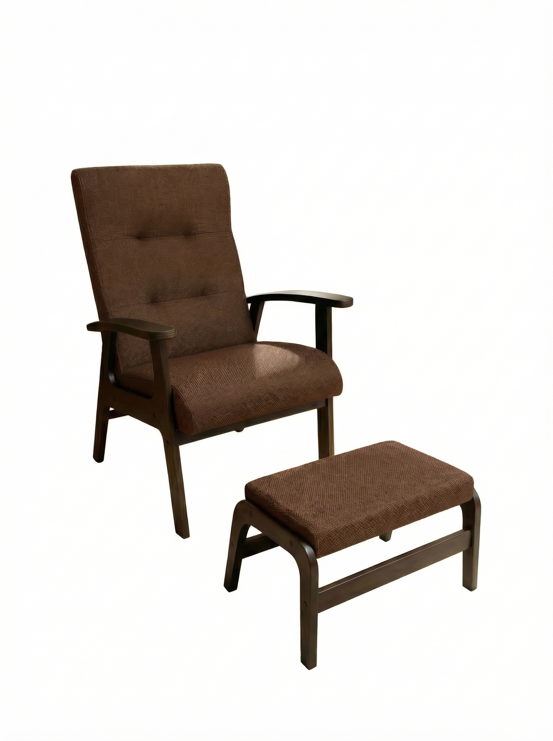 Комплект кресло + пуф, венге/коричневый